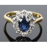 A Continental sapphire and diamond cluster ring