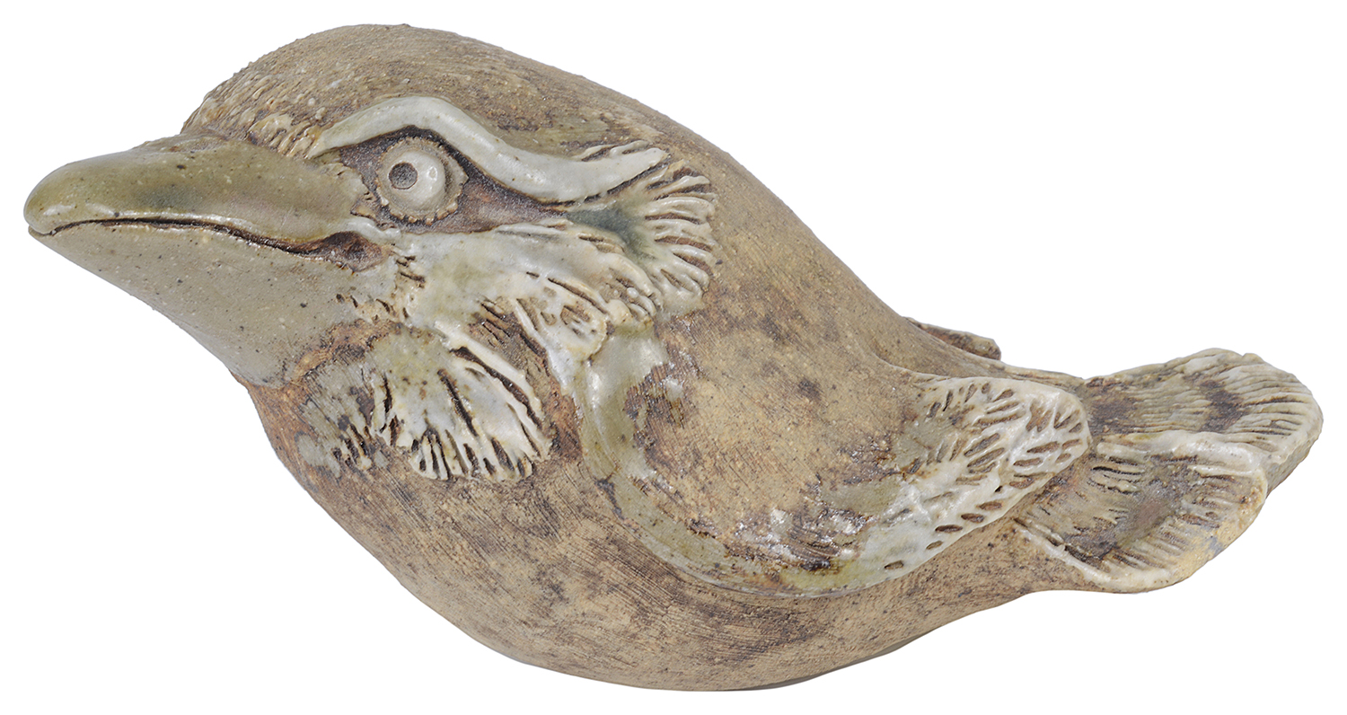 An unusual Martin Brothers style stoneware model of a grotesque bird