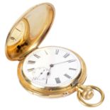 An 18k gold full hunter pocket watch