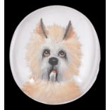 A Victorian reverse painted Essex crystal of a Scottie dog