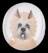 A Victorian reverse painted Essex crystal of a Scottie dog
