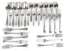 A collection of Georgian silver flatware