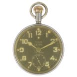 A Zenith W.W.I RAF pilot's 30 hour open faced pocket watch