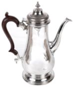 A C J Vander contemporary silver coffee pot, hallmarked London 1972