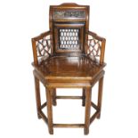 A Chinese carved hardwood chair