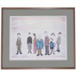 Laurence S Lowry, RBA, RA, (Brit., 1887 - 1976) 'His Family', print