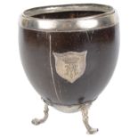 A George III mounted coconut cup