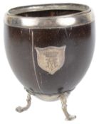 A George III mounted coconut cup