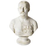 A Staffordshire parian bust of Captain Matthew Webb, c1875,