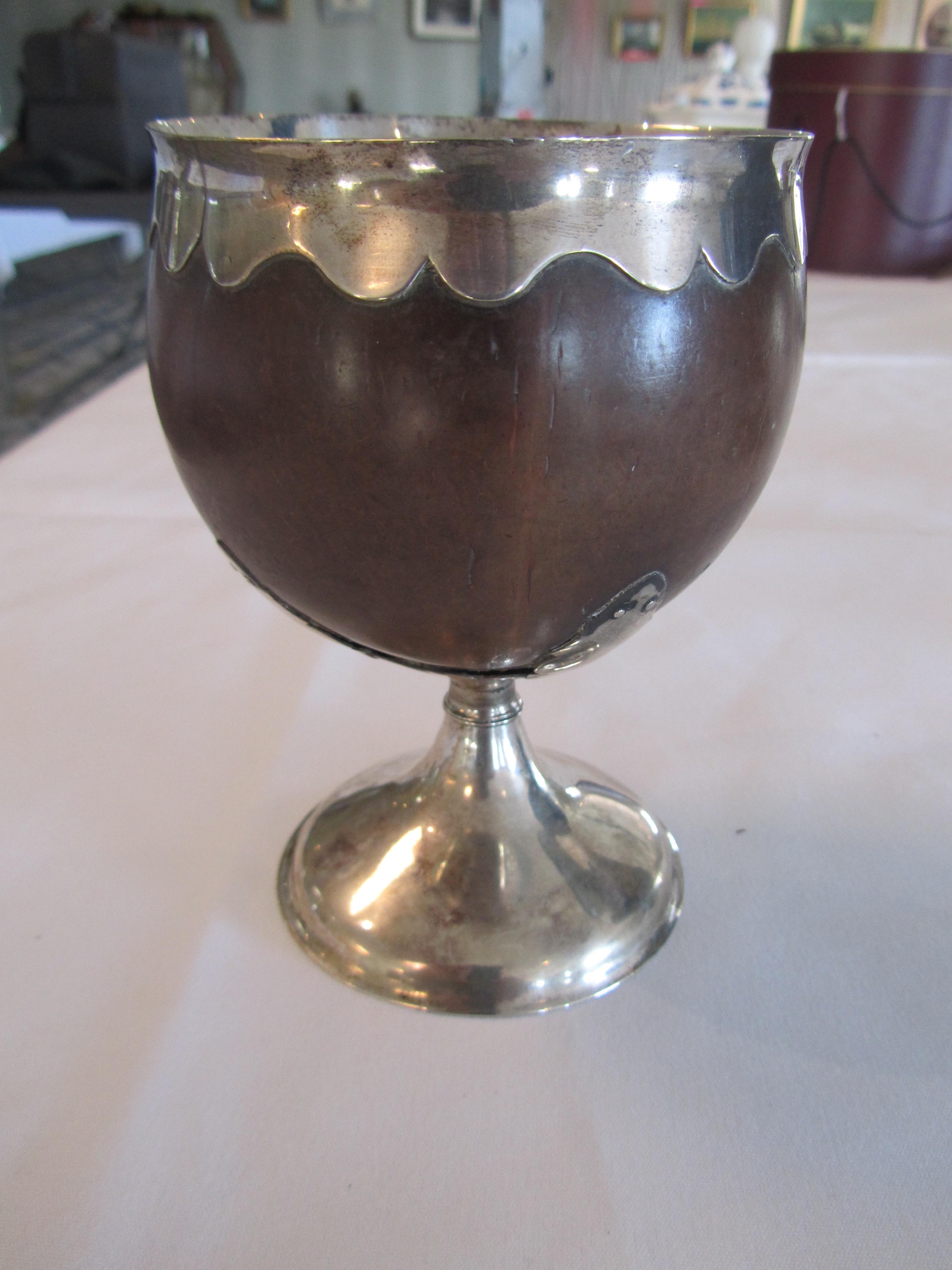 A large George III mounted coconut cup - Image 3 of 18