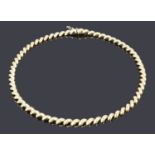 A Continental 14k gold twist link necklace