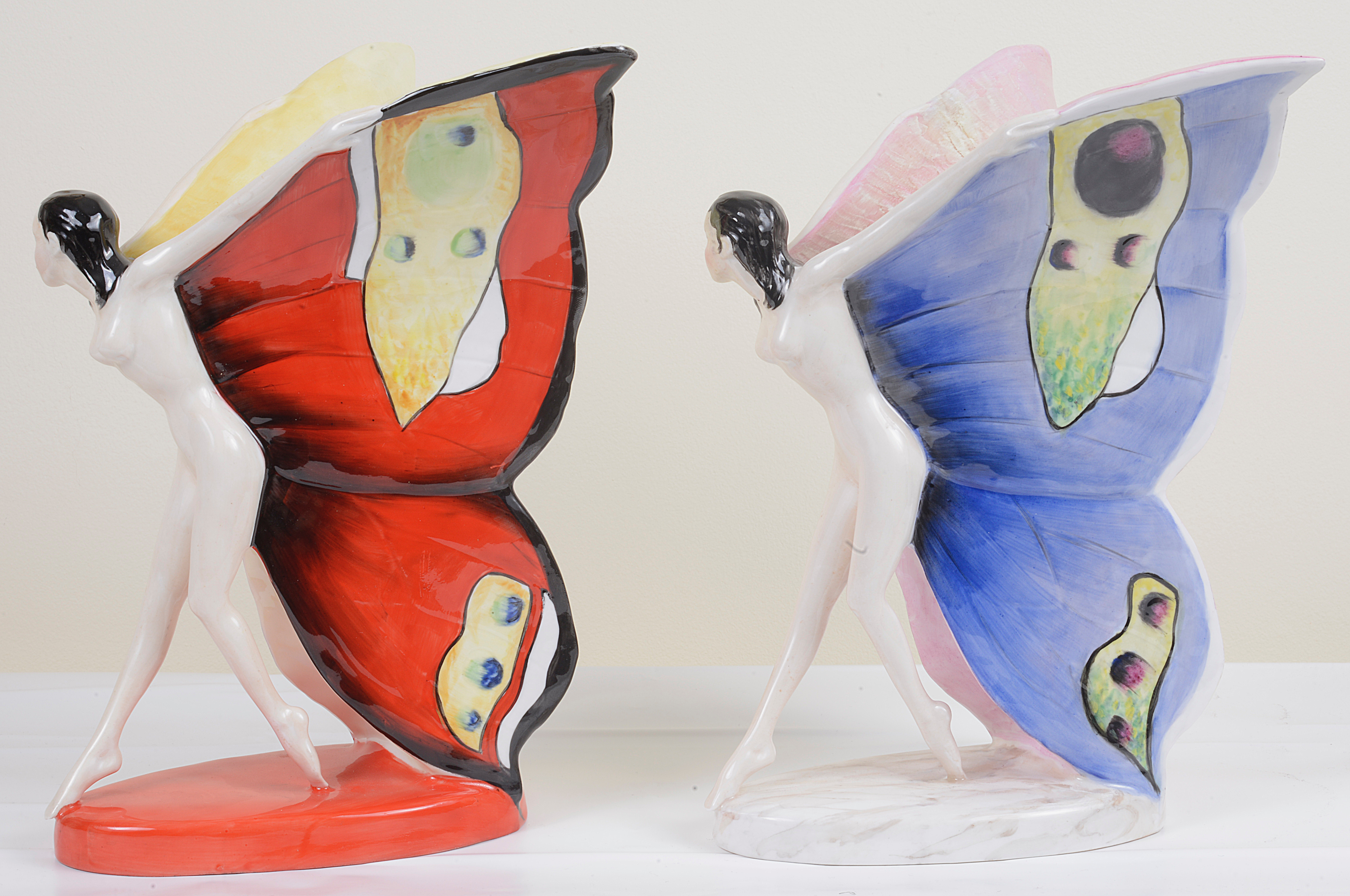 Two Carlton Ware colour trial models of the 'Butterfly Girl' - Image 2 of 4