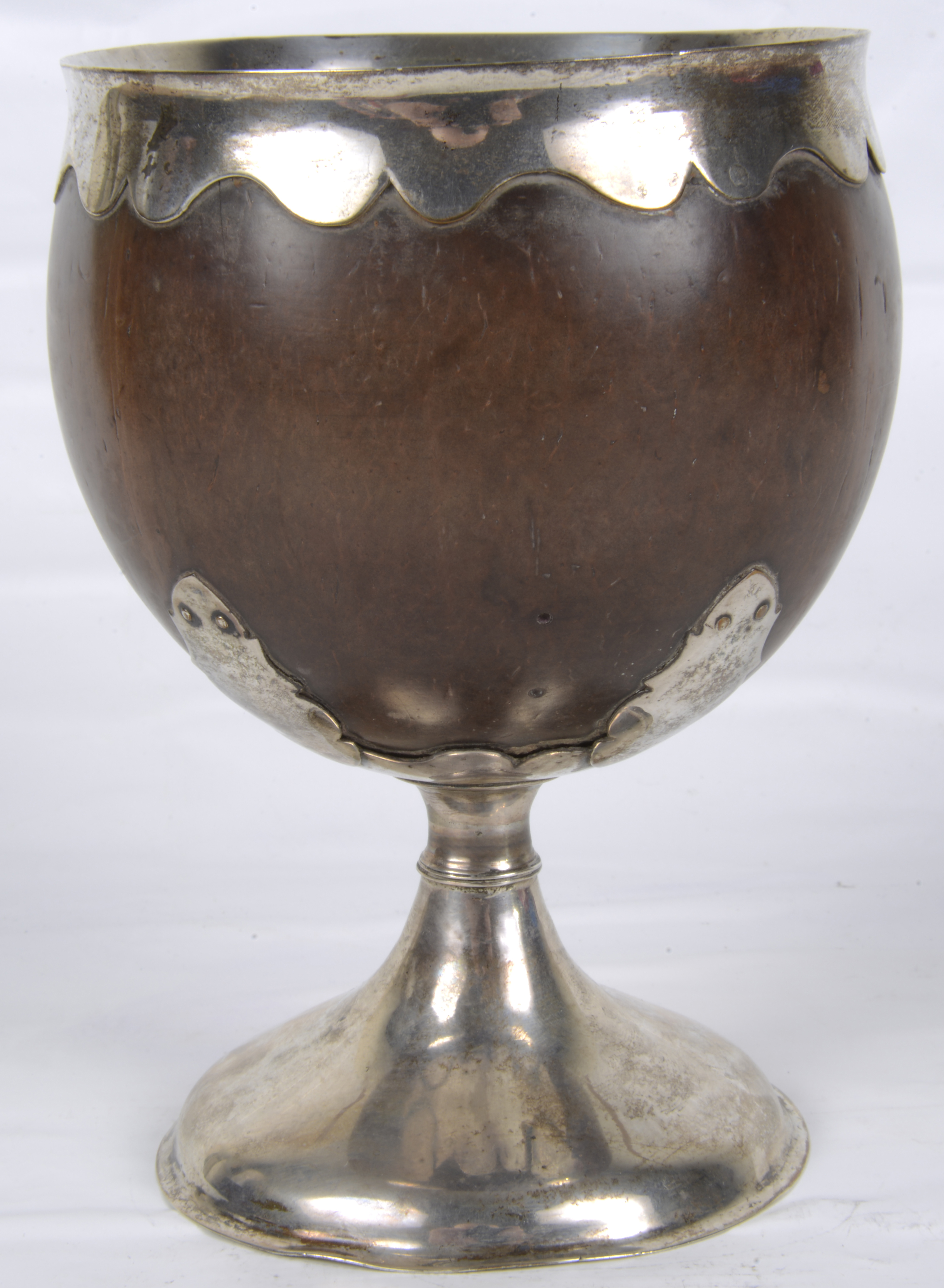 A large George III mounted coconut cup - Image 2 of 18