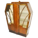 An Art Deco mahogany display cabinet