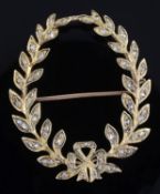 A Victorian rose diamond set foliate garland brooch