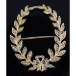 A Victorian rose diamond set foliate garland brooch