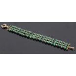 A Continental 14K and malachite bead bracelet