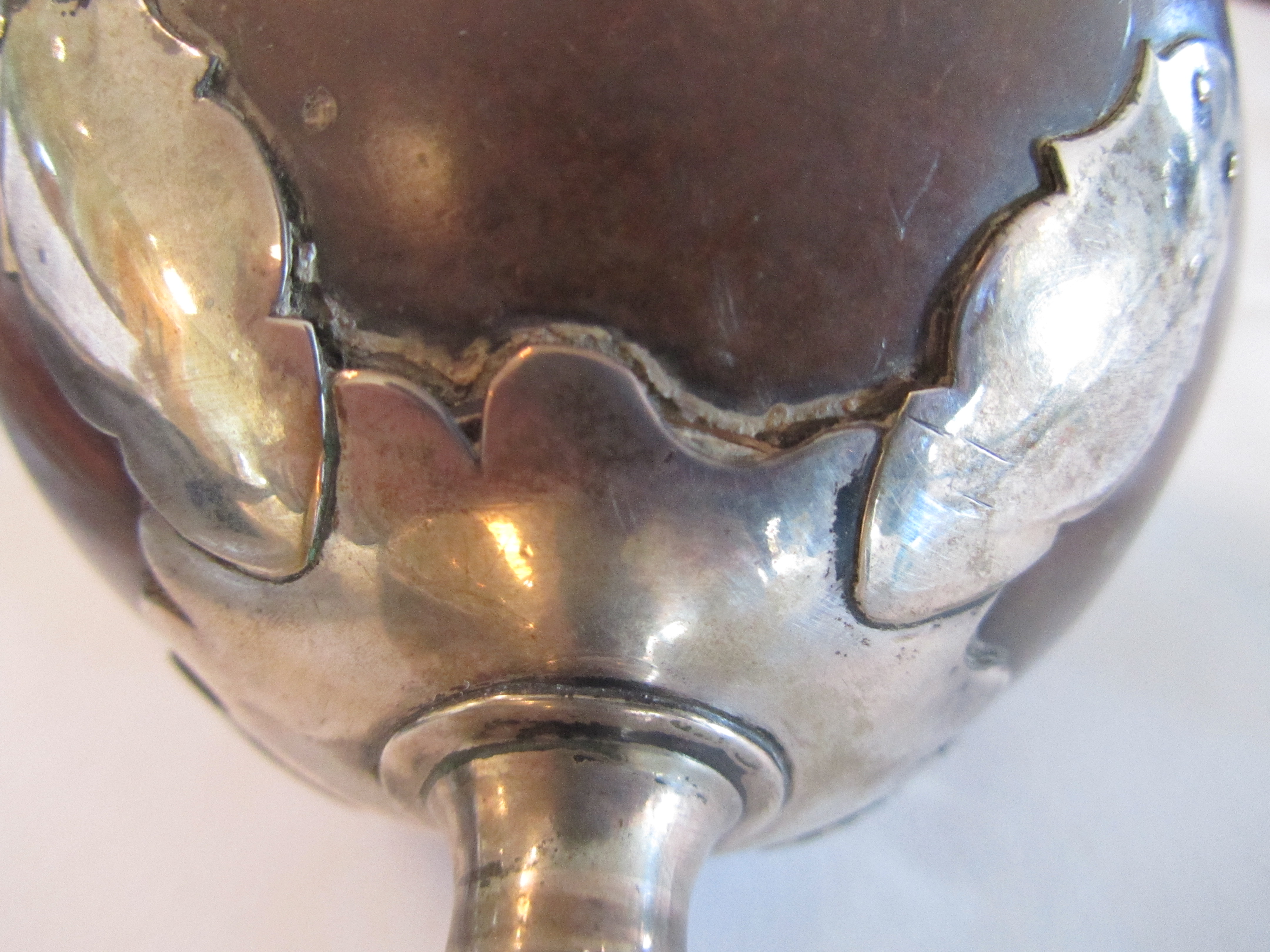 A large George III mounted coconut cup - Image 18 of 18