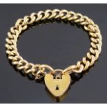 A Continental yellow metal gold curb link bracelet