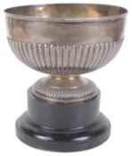 An Edwardian silver pedestal rose bowl, hallmarked London 1907