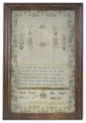 A needlework sampler by Sarah Leaper, February 26th 1771