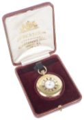 A 18ct gold J.W. Benson half hunter pocket watch,