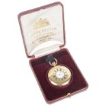 A 18ct gold J.W. Benson half hunter pocket watch,