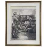 Charles E Turner (Brit., 1893 - 1965) World War II charcoal sketch