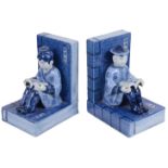 A pair of Modern Chinese porcelain bookends