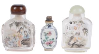 An amusing Chinese interior painted snuff bottle