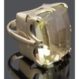 A very large Continental citrine set dress ring
