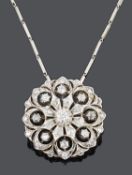 An attractive Victorian diamond set pendant brooch