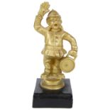 An amusing novelty gilt metal car mascot of a policeman