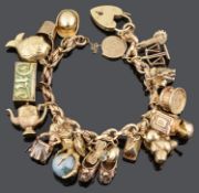 A 9ct gold charm bracelet