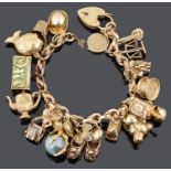 A 9ct gold charm bracelet