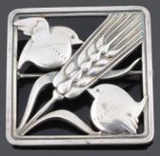 A Georg Jensen silver brooch designed by Arno Milanowski