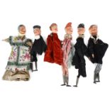 Six Fr. early 20th c. puppets including Punch & Judy