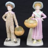 A pair of Royal Worcester porcelain figures, c1883, modelled after Hadley