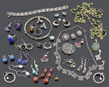 An interesting collection of mainly silver jewellery