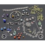 An interesting collection of mainly silver jewellery