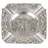 A mid 20th c. Dutch silver cigar ashtray