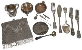 A collection of Georgian and later miscellaneous silver