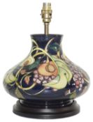 A Moorcroft 'Queen's Choice' table lamp, designed by Emma Bossons c2000