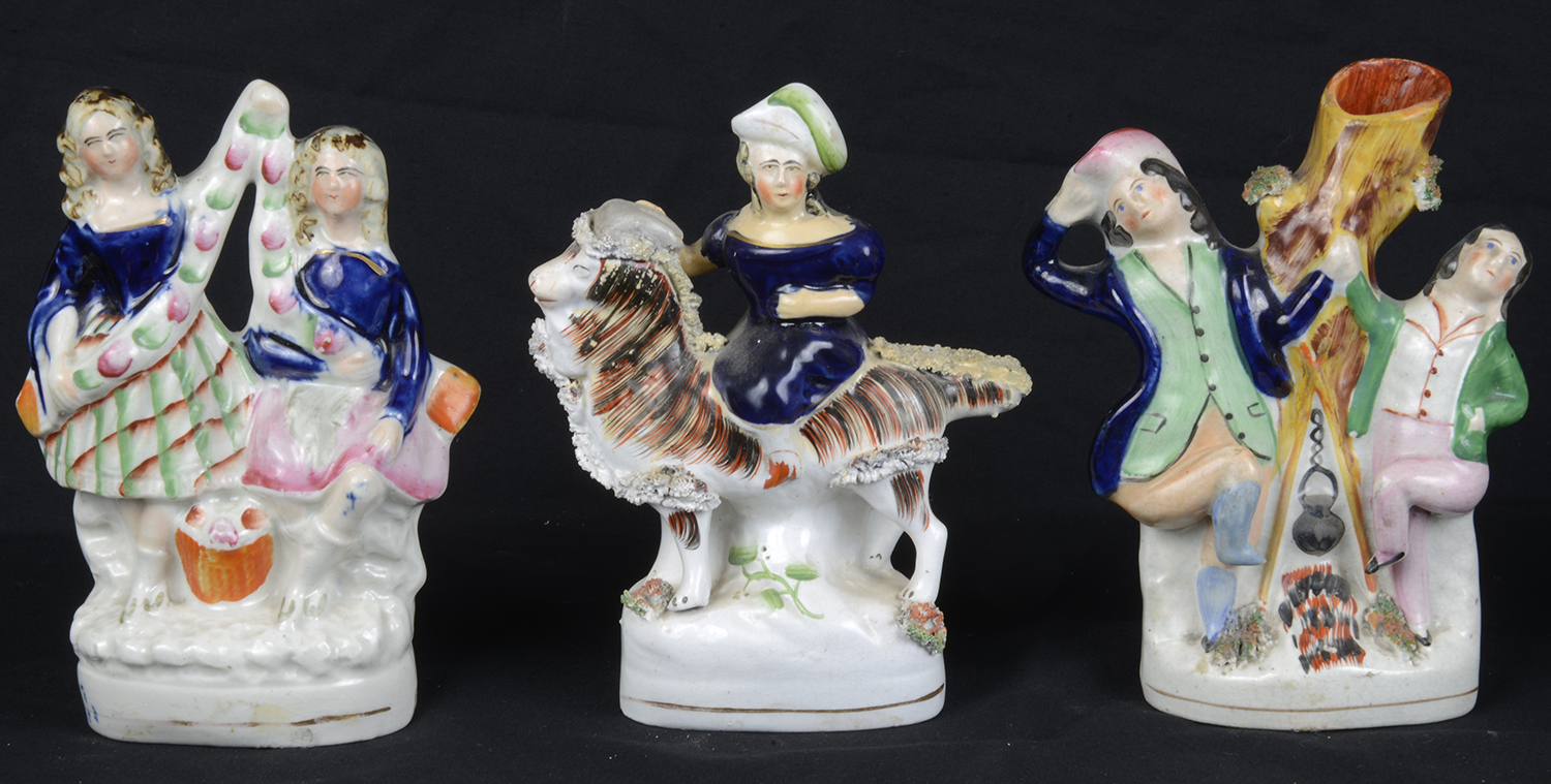 A collection of nine 19th c. Staffordshire pottery figures - Image 4 of 7