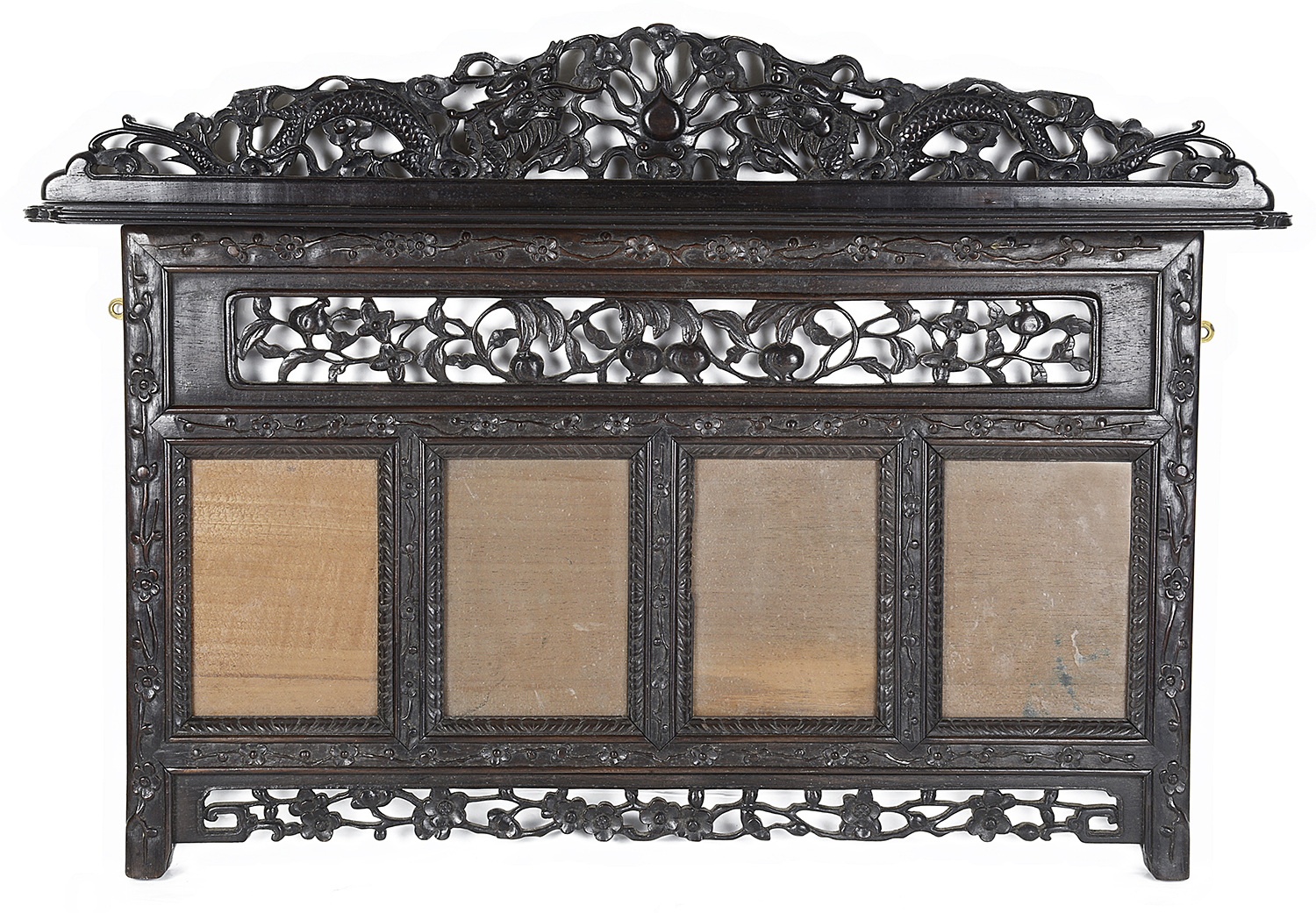 A late 19th c. Chinese rosewood wall hanging photograph frame