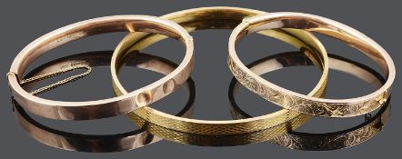 Two 9ct rose gold bangles