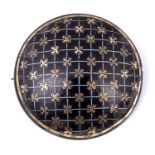 A Regency gold and silver inlaid tortoiseshell pique work brooch