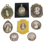 A collection of late 19th/early 20th c. continental portrait miniatures