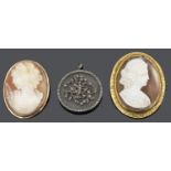 An 18ct gold mounted oval carved shell cameo portrait brooch