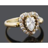 A charming Victorian heart shaped diamond cluster ring